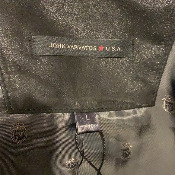 John Varvatos men’s leather racer jacket size L - Picture 14 of 14